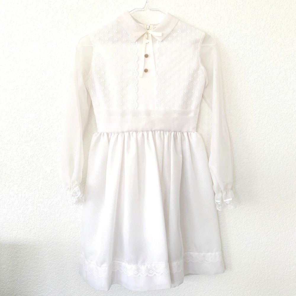 Vintage JC Penny’s White Girl’s Dress, Size 12